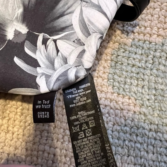 Ted Baker London Tote Shoulder Bag Silver Snakeskin & Black Leather - Picture 8 of 10